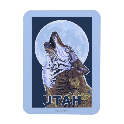 Gray Wolf HowlingUtah Magneet (Verticaal)