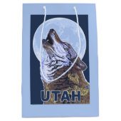 Gray Wolf HowlingUtah Medium Cadeauzakje (Voorkant)