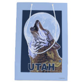 Gray Wolf HowlingUtah Medium Cadeauzakje (Achterkant)