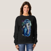 Gray Wolf Hunting Ground Icy Moon Forest Galaxy Trui (Voorkant volledig)