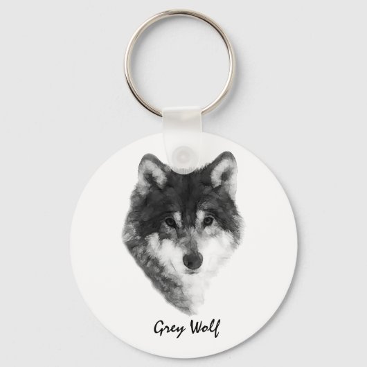 Gray Wolf indrukwekkend Sleutelhanger (Voorkant)