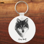 Gray Wolf indrukwekkend Sleutelhanger (Voorkant)