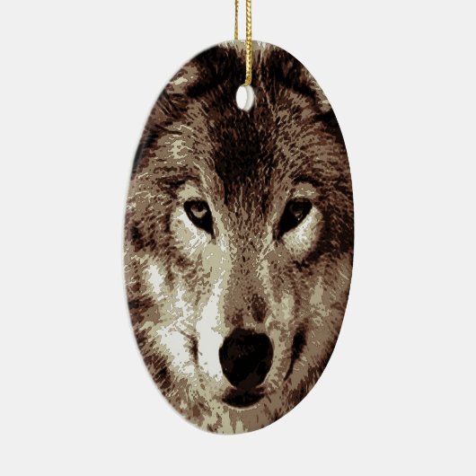 Gray Wolf Keramisch Ornament (Rechts)