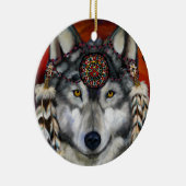 GRAY WOLF KERAMISCH ORNAMENT (Rechts)