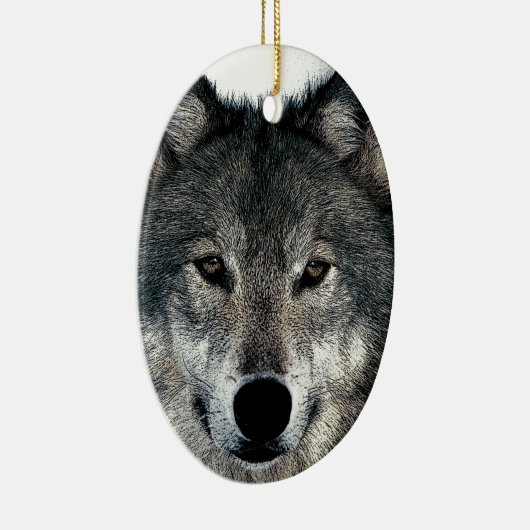 Gray Wolf Keramisch Ornament (Rechts)