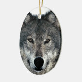 Gray Wolf Keramisch Ornament (Links)