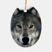 Gray Wolf Keramisch Ornament (Voorkant)