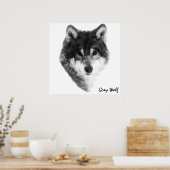 Gray Wolf klassieker Poster (Keuken)