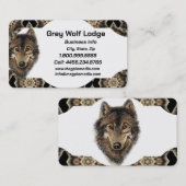 Gray Wolf Lodge Animal Wildlife Art Visitekaartje (Voorkant / Achterkant)