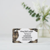 Gray Wolf Lodge Animal Wildlife Art Visitekaartje (Staand voorkant)