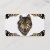 Gray Wolf Lodge Animal Wildlife Art Visitekaartje (Achterkant)