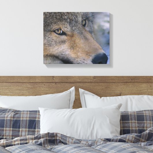 Gray Wolf Lovers Canvas Afdruk (Insitu (Slaapkamer))
