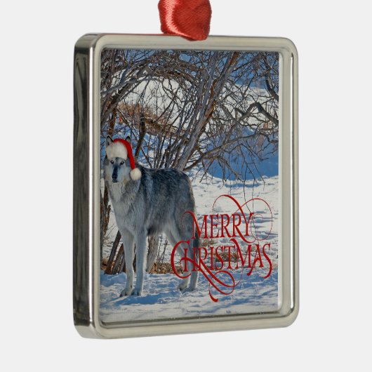 Gray Wolf Metalen Ornament (Rechts)