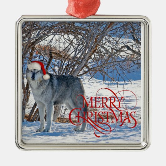 Gray Wolf Metalen Ornament (Voorkant)