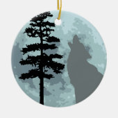 Gray Wolf Moon Keramisch Ornament (Voorkant)