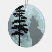 Gray Wolf Moon Keramisch Ornament (Links)