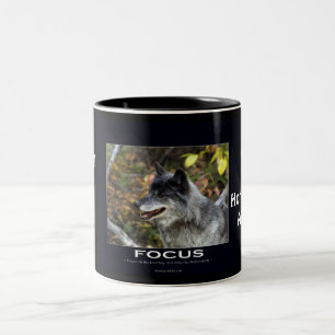 Gray Wolf Motivatie Gifts Tweekleurige Koffiemok