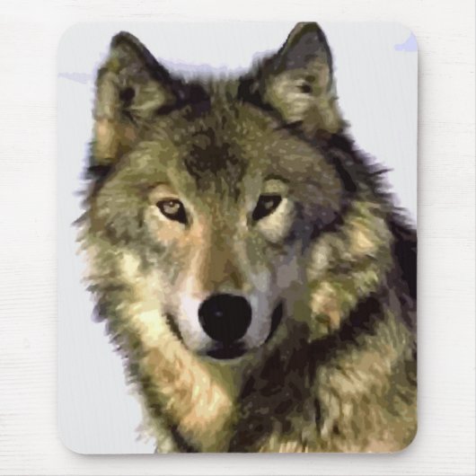 Gray Wolf Mousepad Muismat (Voorkant)