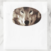 Gray Wolf Ovale Sticker (Tas)