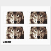 Gray Wolf Rechthoekige Sticker (Vel)