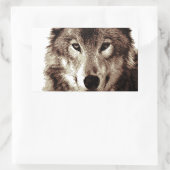 Gray Wolf Rechthoekige Sticker (Tas)