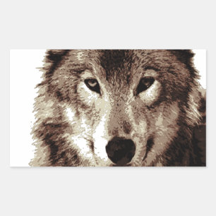 Gray Wolf Rechthoekige Sticker