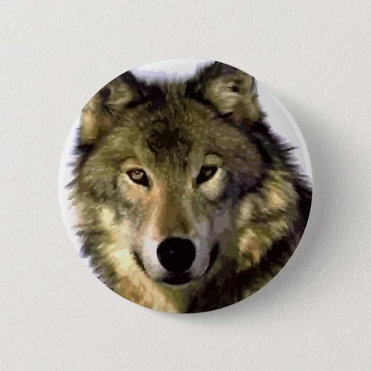 Gray Wolf Ronde Button 5,7 Cm (Voorkant)
