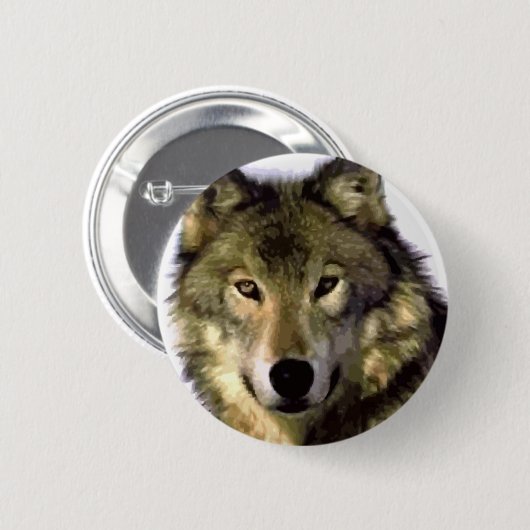 Gray Wolf Ronde Button 5,7 Cm (Voorkant /achterkant)
