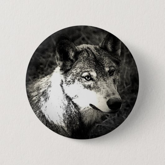 Gray Wolf Ronde Button 5,7 Cm (Voorkant)