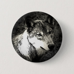Gray Wolf Ronde Button 5,7 Cm