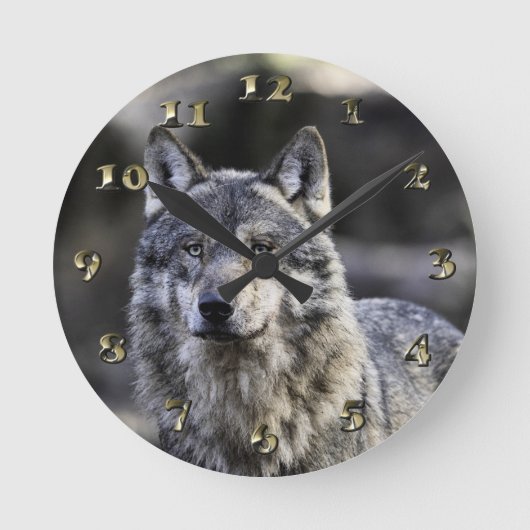 Gray Wolf Ronde Klok (Voorkant)