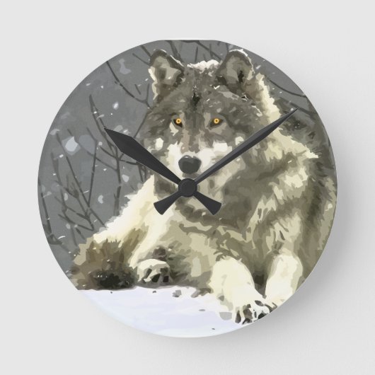Gray Wolf Ronde Klok (Voorkant)