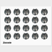 Gray Wolf Ronde Sticker (Vel)