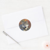 Gray Wolf Ronde Sticker (Envelop)