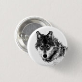 Gray Wolf Sketch Artwork Ronde Button 3,2 Cm (Voorkant /achterkant)