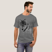 Gray Wolf Sketch Artwork T-shirt (Voorkant volledig)