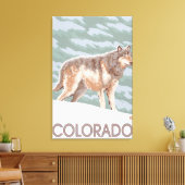 Gray Wolf StandingColorado Canvas Afdruk (Insitu (Woonkamer))