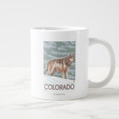 Gray Wolf StandingColorado Grote Koffiekop (Rechts)