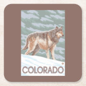 Gray Wolf StandingColorado Kartonnen Onderzetters (Voorkant)
