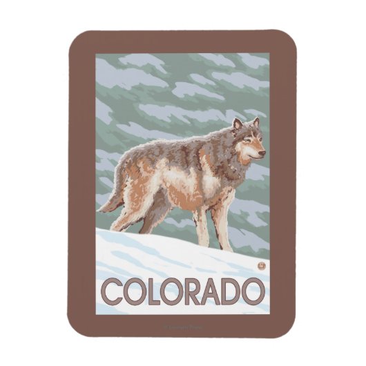 Gray Wolf StandingColorado Magneet (Verticaal)