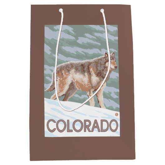 Gray Wolf StandingColorado Medium Cadeauzakje (Voorkant)
