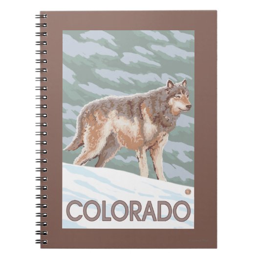 Gray Wolf StandingColorado Notitieboek (Voorkant)