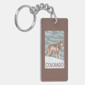 Gray Wolf StandingColorado Sleutelhanger (Voorkant Links)