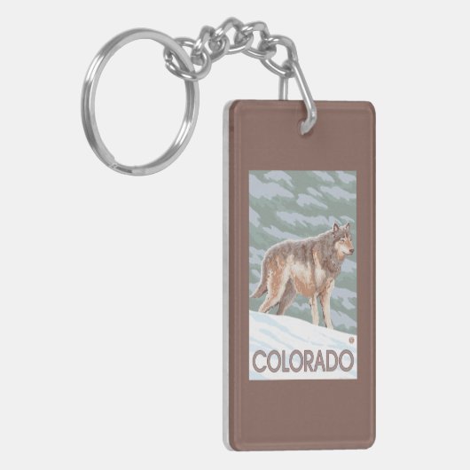 Gray Wolf StandingColorado Sleutelhanger (Voorkant Links)