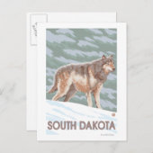Gray Wolf StandingSouth Dakota Briefkaart (Voorkant / Achterkant)