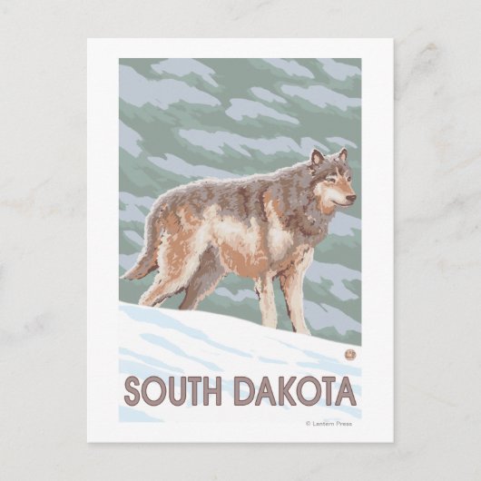 Gray Wolf StandingSouth Dakota Briefkaart (Voorkant)