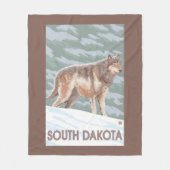 Gray Wolf StandingSouth Dakota Fleece Deken (Voorkant)
