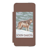 Gray Wolf StandingSouth Dakota Incipio iPhone Portemonnee Hoesje (Voorkant Agenda)