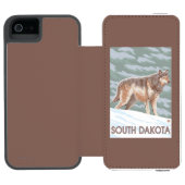 Gray Wolf StandingSouth Dakota Incipio iPhone Portemonnee Hoesje (Agenda Open)