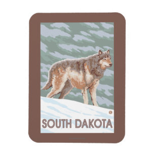 Gray Wolf StandingSouth Dakota Magneet